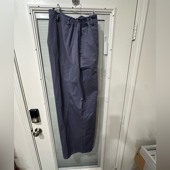 SKIMS Kim K. Outdoor Woven wide leg pants XL X-Large Steel Blue Kardashian - Picture 7 of 8